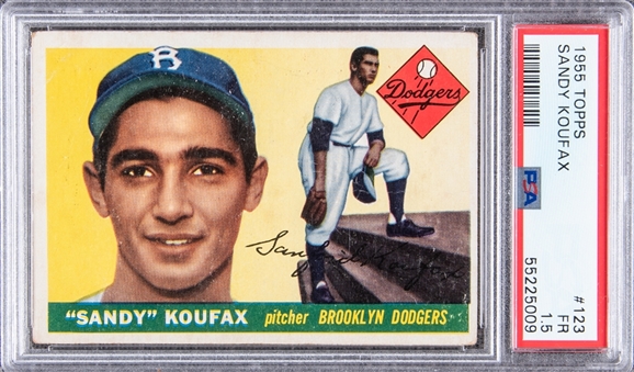 1955 Topps #123 Sandy Koufax Rookie Card - PSA FR 1.5